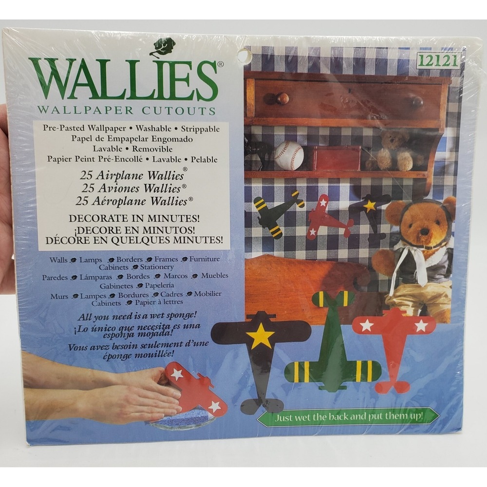 Wallies Wallpaper Cutouts 25 Airplane Pre-Pasted Wall Decor Decal #12121 Crafts